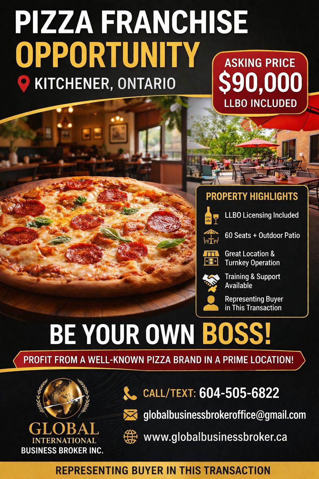 Confidential Pizza Franchise for sale in Ontario
